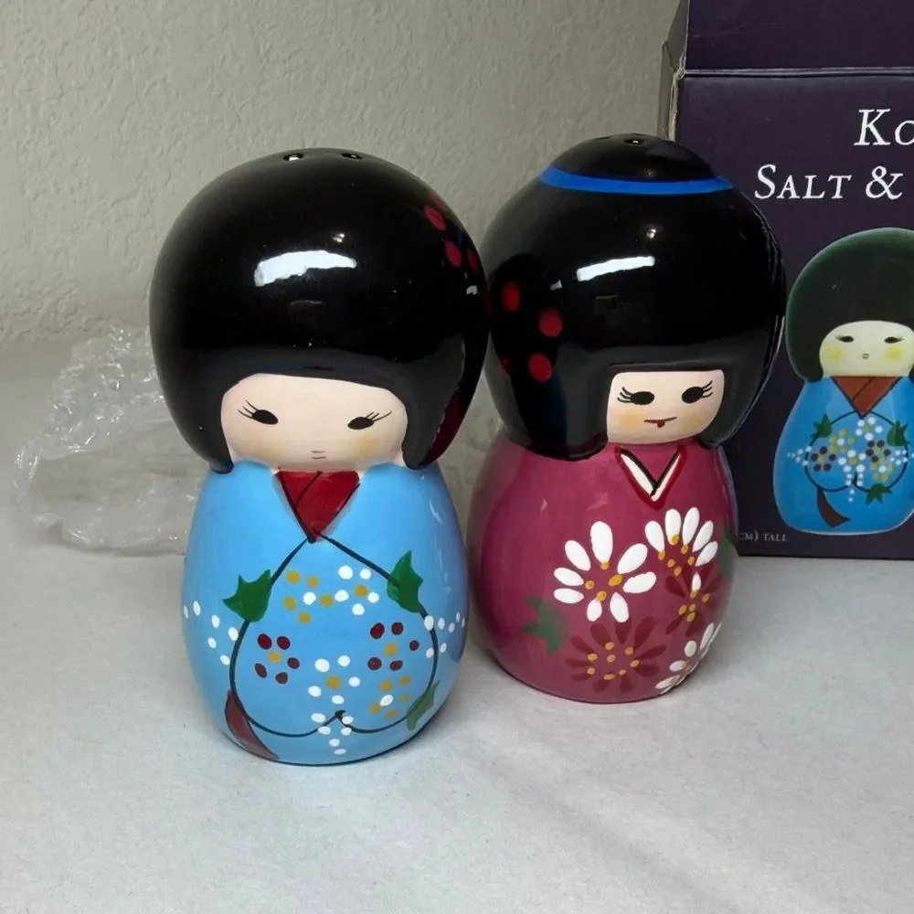 Kokeshi Doll Salt and Pepper Shakers